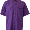Men's Short Sleeve Fishing Button Down Shirt, Breathable Outdoors Casual Lightweight Shirt