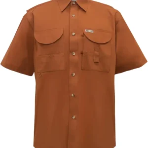 Men's Short Sleeve Fishing Button Down Shirt, Breathable Outdoors Casual Lightweight Shirt