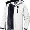 Men's Ski Snow Jacket Waterproof Winter Insulated Fleece Hooded Outdoor Mountain Coat