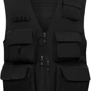 Men's Summer Fishing Vest Multi Pockets Casual Vests Waterproof Quick Dry Outdoor Mountain Photography