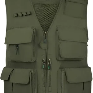 Men's Summer Fishing Vest Multi Pockets Casual Vests Waterproof Quick Dry Outdoor Mountain Photography