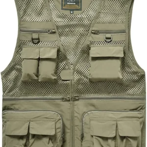Mens Summer Outdoor Work Safari Fishing Travel Photo Vest with Pockets