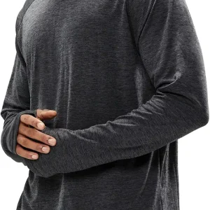 Men's UPF 50+ Sun Protection Hoodie Long Sleeve SPF Fishing Hiking Running Thumbhole Shirts Hooded Quick Dry Lightweight