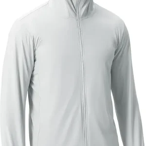 Men's UPF 50+ Sun Protection Jacket Hooded Lightweight Full Zip Long Sleeve Cooling Hiking Fishing Performance Shirts