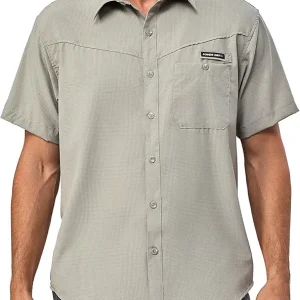 Men's UPF 50 UV Protection Shirt, Ultra-Breathable Short Sleeve Fishing Hiking Shirts