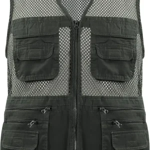 Men's Utility Vest Fishing Safari Vest Summer Travel Vest with Pockets