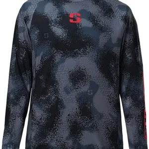 Men's Wavebreak UPF 50+ Lightweight Moisture Wicking Fishing Shirt - Casual Active Long-Sleeve Top with Logo Print