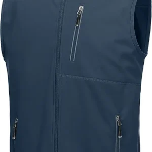 Men's Windproof Lightweight Golf Vest Outerwear with Pockets, Softshell Sleeveless Jacket for Running Hiking Sports