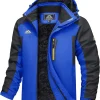Men's Winter Coats Water Resistant Snow Ski Jacket Fleece Lined Parka 5 Pockets