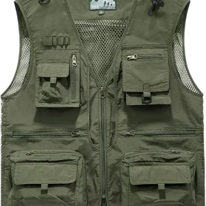 Men's Youth Outdoor Fishing Vest Safari Travel Photo Vest,Family Matching Camo Waistcoats,12Years-Adult XXL
