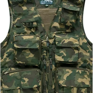 Men's & Youth Outdoor Fishing Vest,Khaki Camo Work Safari Travel Photography Vests,Family Matching Hiking Waistcoat,XL(US XS)
