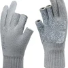 Merino Wool Gloves 3-Cut Fingers Warm for Men and Women Cold Weather Winter Glove