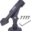 METER STAR Baitcaster/Fishing Rod Holder Spinning Rod Holder Black with 360-degree Adjustment Kayak Fishing Boat Power Lock Rod Holder and M6 304 Screws and Install Tools