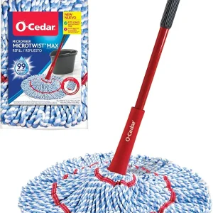 MicroTwist MAX Microfiber Twist Mop with 1 Extra Refill | Features Hands-Free Wringing | Extra Large 18-Inch Mop Head | Safe on All Floor Types