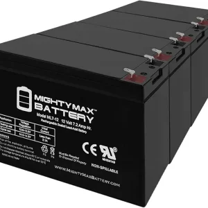 Mighty Max Battery 12V 7.2AH SLA Battery for Marcum LX-3TC Ice Fishing Sonar - 4 Pack