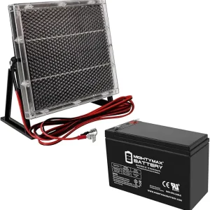 Mighty Max Battery 12V 8AH Replacement Battery Compatible with Marcum LX-5 Ice Fishing Sonar + 12V Solar Panel