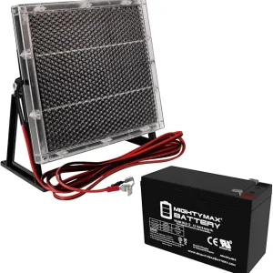 Mighty Max Battery 12V 9AH Replacement Battery Compatible with Marcum LX-3TC Ice Fishing Sonar + 12V Solar Panel Charger