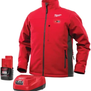 Milwaukee Jacket KIT M12 12V Lithium-Ion Heated Front and Back Heat Zones and Colors - Battery and Charger Included (Large, Red)