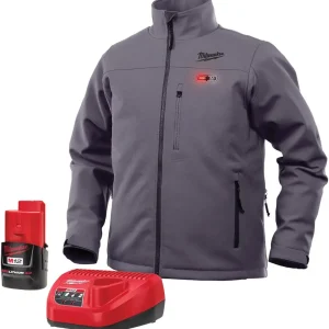 Milwaukee M12 Heated Jacket Kit - Battery and Charger Included (Medium, Gray)