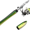 Mini Pocket Fishing Rod with Spinning Reel, Fish Shaped Pen Fishing Pole for Saltwater Freshwater Sea Ice Fly Fishing