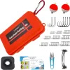 Mini Survival Fishing Kit Small Emergency Fishing TackleBox Pocket Outdoor Fishing Set Travel Party Fishing shoebox Surf Survivalist Fishing Accessories Pack Fishing Gear Gifts for Starter Men Teens