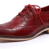 Mona flying Women's Handmade Wingtip Oxfords Comfy Lace up Brogue Leather Shoes for Ladies