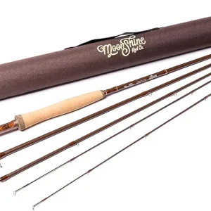 Moonshine Rod Co. Fly Fishing Rod with Carrying Case and Extra Rod Tip Section, Slow-Medium-Fast Action