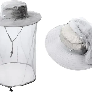 Mosquito Fly Head Net Hat, Netting Fishing Cap, Beekeeping Veil Hats, Hunting Netting mesh Hood Cap