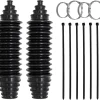 Msyuusr Universal Steering Rack and Pinion Tie Rod Boots, Silicone Inner Tie Rod Boot With Rack and Pinion Boot Clamps, Car Accessories Rack and Pinion Protect Tool Kit (Black)