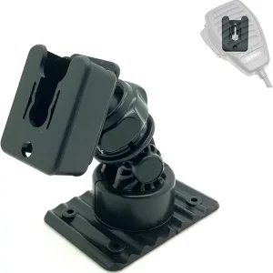 Multi Angle Adhesive Dashboard and Console Holder Mount for All Ham CB Radio Microphone Mic Hanger with Adhesive Back, Pre Drill Holes & Single T Tab Connection, MT-D9+KLP-X2