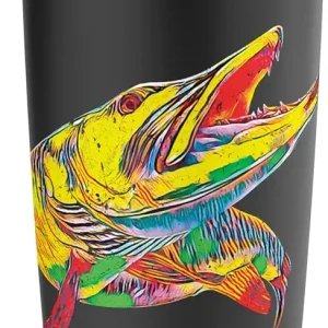 Muskie Hunter Musky Fisherman Art Fly Fishing Novelty Gifts Stainless Steel Insulated Tumbler
