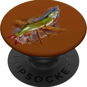 Muskie Hunter Musky Fisherman Lure Fly Fishing Novelty Gifts PopSockets Grip and Stand for Phones and Tablets