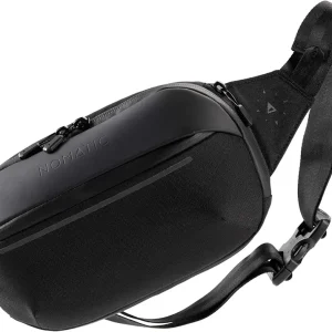 Navigator Premium Sling Bag - 1L w/ 2L Built-In Expansion - Slim & Lightweight Crossbody Bag, Fanny-Pack - Water Resistant Everyday Bag (Black)