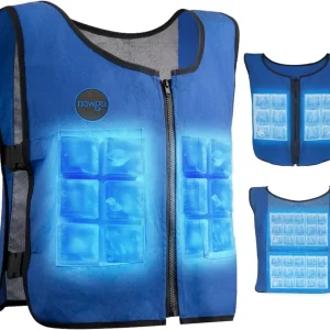 NEWGO Cooling Vest for Men& Women, Adjustable& Lightweight ice Jacket, 4 PCS Ice Packs, Ice Shirt for Motorcyle, Fishing, Cycling, Outdoor Working