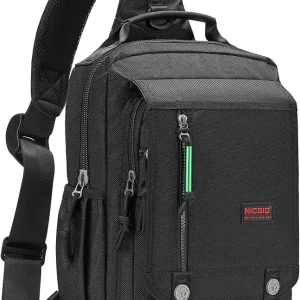 NICGID Sling Bags Chest Shoulder Backpacks, 13.3'' 14.1'' 15.6''Laptop Backpack Crossbody Messenger Bag Travel Outdoor
