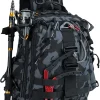 Night Cat Fishing Tackle Backpack: Fly Fishing Sling Bag With Rod Holder Shoulder Storage