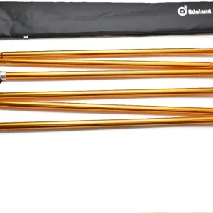 Odoland Adjustable Telescoping Aluminum Tarp and Tent Poles Set of 2 - Collapsible Lightweight for Camping, Backpacking, Hammocks, Sun Shade Shelters, and Awnings