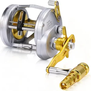One Bass Fishing Reels Level Wind Trolling Reel Conventional Jigging Reel for Saltwater Big Game Fishing