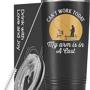 Onebttl Fishing Gifts: Unique Cool Funny Mens Bass Fly Fishing Christmas Gifts - 20oz Stainless Steel Tumbler, 'My Aim Is in A Cast'