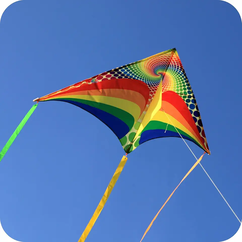 ORGCLDKT-Rainbow Cruiser Delta Kite, Kites for Kids Ages 8-12,4-8,Boys,Girls,Kites for Adults,Beach,Beginners,Giant.1Pc or 3Pcs Pack. Easy to Fly.