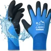 OriStout Winter Work Gloves for Men and Women, Touchscreen, Waterproof Gloves for Working in Freezer, Fishing and Gardening, Thermal Insulated, Super Grip, Blue, X-Large