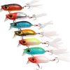OROOTL Crankbait Fishing Lures Kit, 7pcs Minnow Lures Crank Baits with Feathered Treble Hook Long Casting Trolling Lures Trout Bass Lures for Freshwater Saltwater