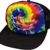 Out for Trout Tie Dye Fly Fishing Hat Cap Trucker Snapback