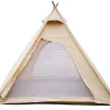 Outdoor 100% Cotton Canvas Waterproof Pyramid-Shaped Camping Tent (Beige, 2.15meters)