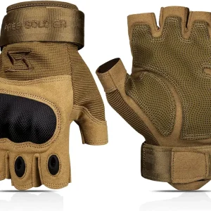 Outdoor Gloves for Men, Fingerless Motorcycle Gloves for Cycling Hiking Camping Climbing, Airsoft Gloves for Paintball
