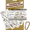 Outdoor Knots - Waterproof Knot Tying Cards with Mini Carabiner - Includes 22 Rope Knots for Camping, Backpacking, and Scouting Scenarios