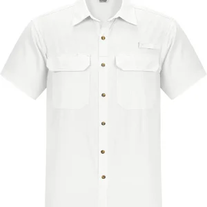 Outdoor Ventures Men's Lightweight Short Sleeve Fishing Shirt UPF 50 Button Down Quick Dry Cooling Hiking Travel Safari Shirt