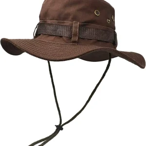 Outdoor Wide Brim Sun Protect Hat, Double Layer Classic US Combat Army Style Bush Jungle Sun Cap for Fishing Hunting Camping