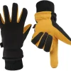 OZERO Men & Women Winter Gloves -30�F Deerskin Leather Water-resistant Windproof Cold Weather Glove for Driving Hiking