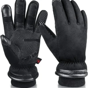 OZERO Waterproof Winter Gloves Men Women -30 ? Cold Proof Touchscreen Anti Slip Silicon Palm - Heated Glove Thermal for Driving Cycling Motorcycle in Cold Weather Warmest Gifts for Dad